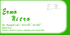 erno mitro business card
